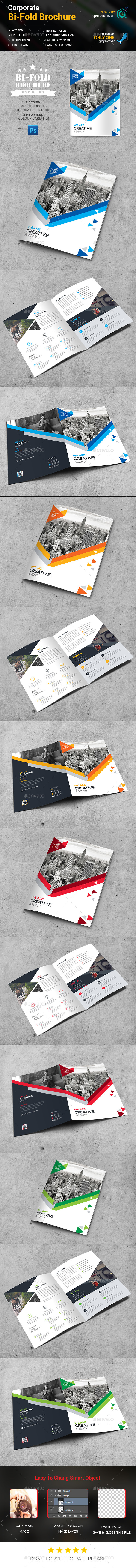 Bi-Fold Business Brochure Template - Corporate Brochures