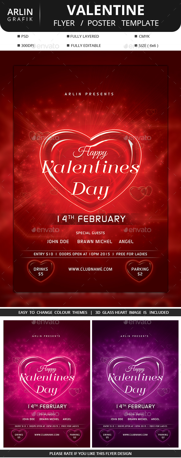 Valentine Flyer - Clubs & Parties Events