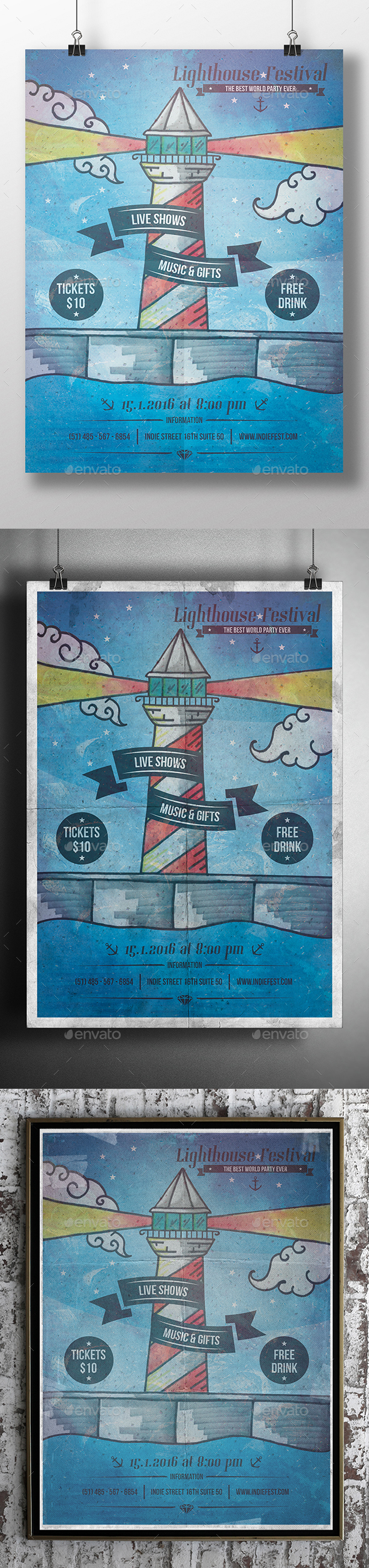 Lighthouse Poster Flyer - Concerts Events