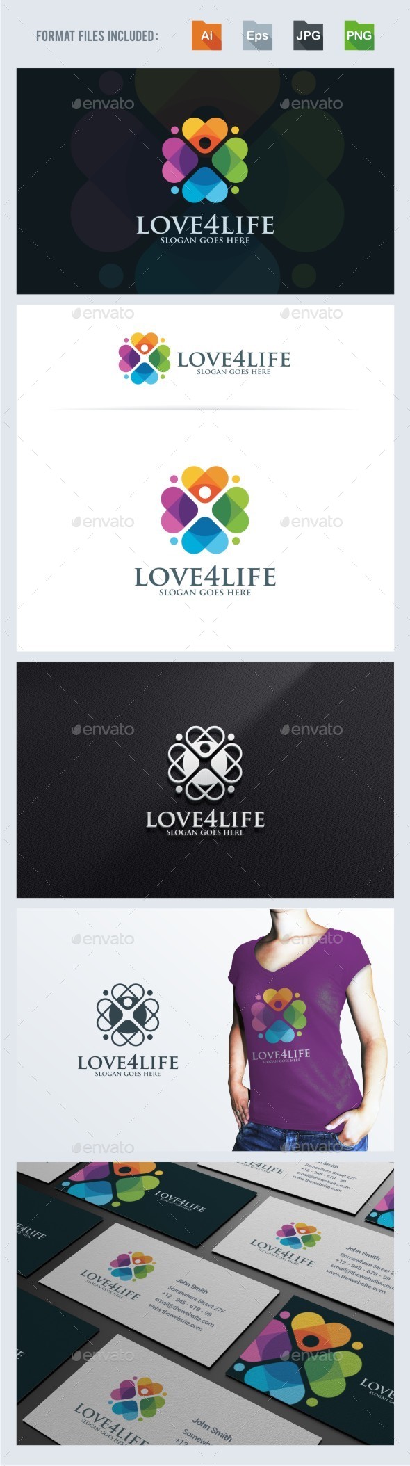 Love For Life Logo Template - Humans Logo Templates