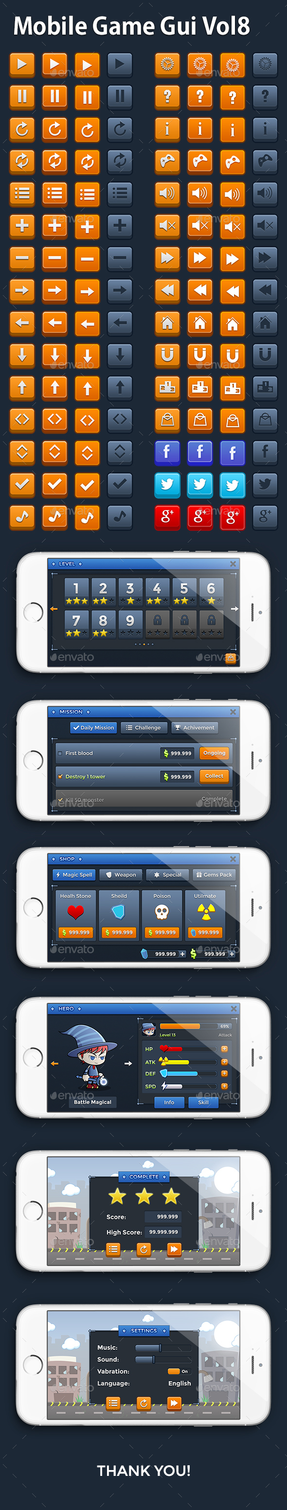Mobile Game Gui Vol 8 - User Interfaces Game Assets