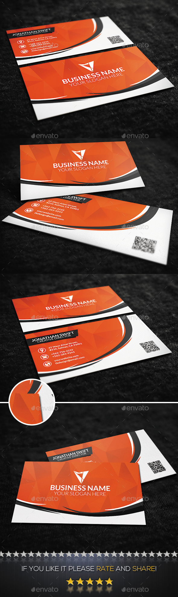 Orange Creative Business Card - Creative Business Cards