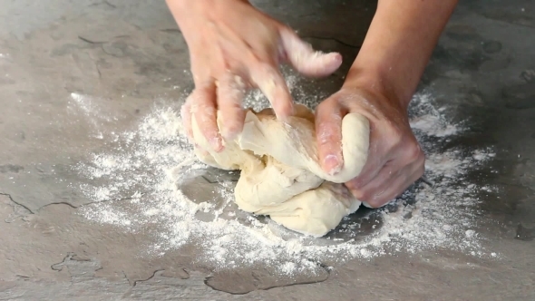 Making Dough For Pizza