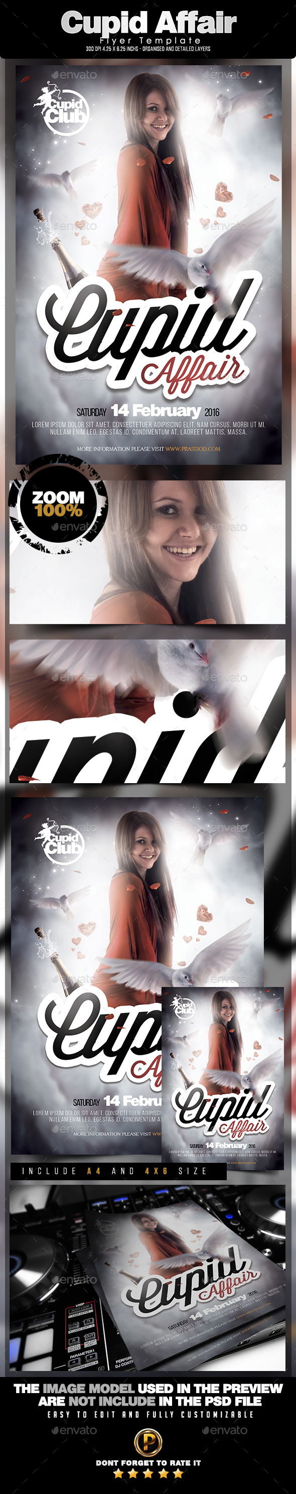 Cupid Affair Flyer Template - Clubs & Parties Events