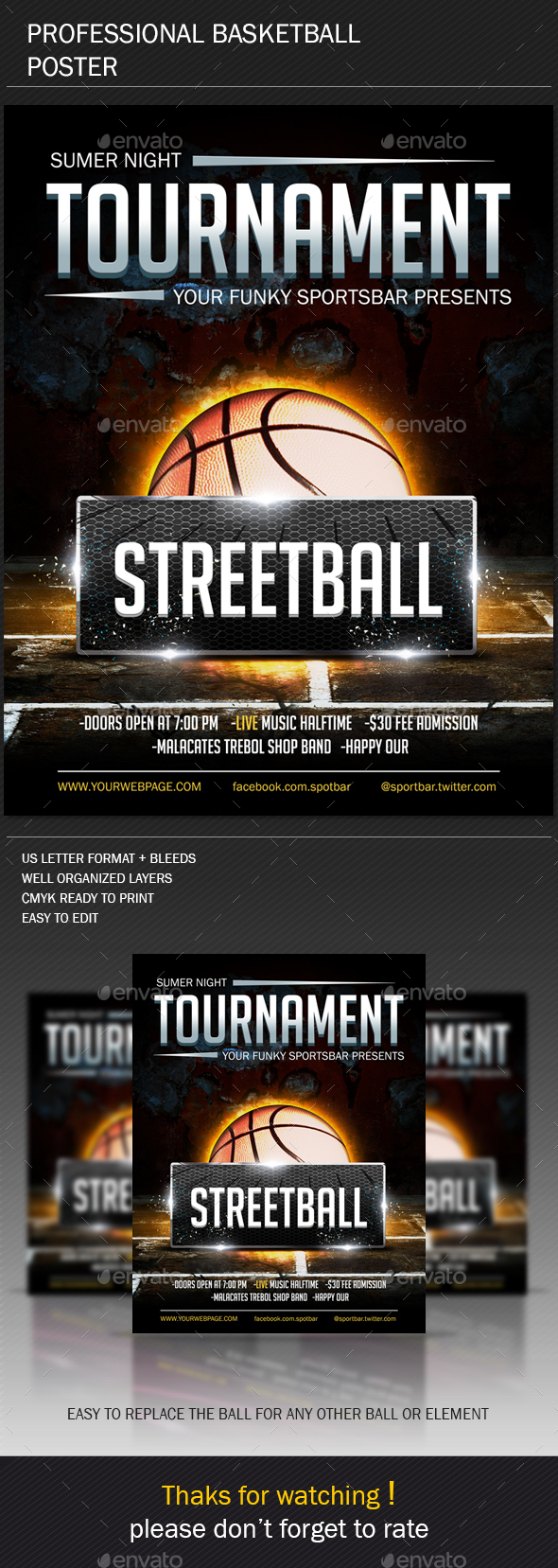 Basketball Poster V2 - Sports Events