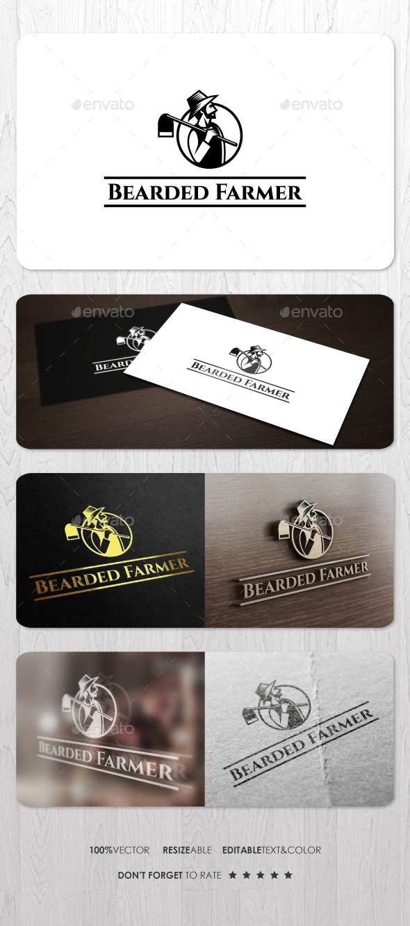 Bearded Farmer Logo - Humans Logo Templates