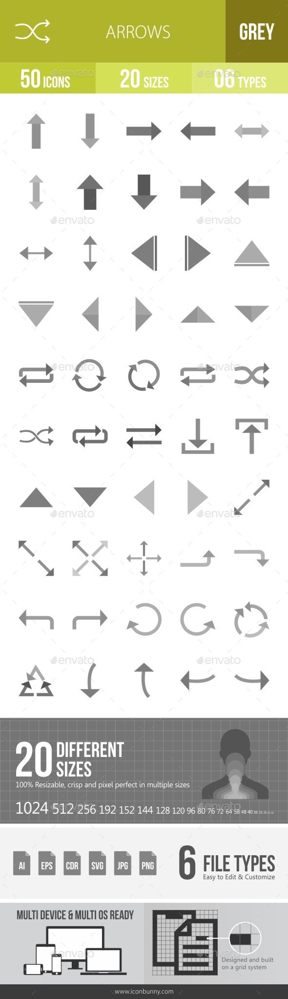Arrows Greyscale Icons - Icons