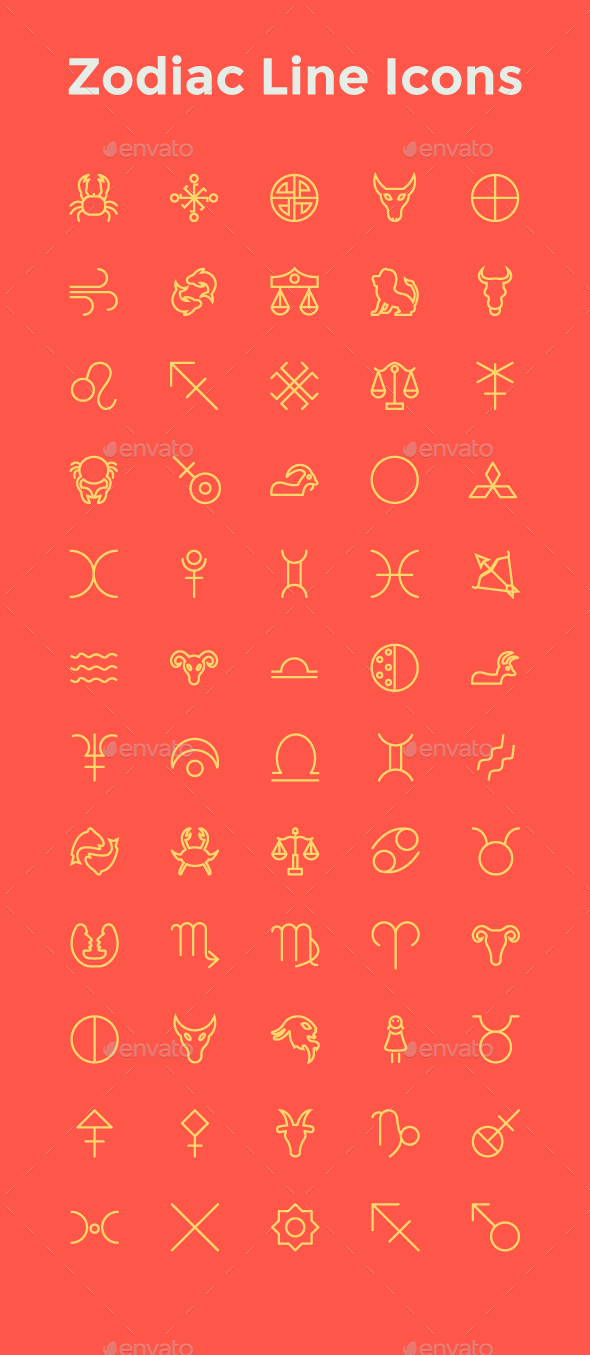 Zodiac Line Icons - Icons