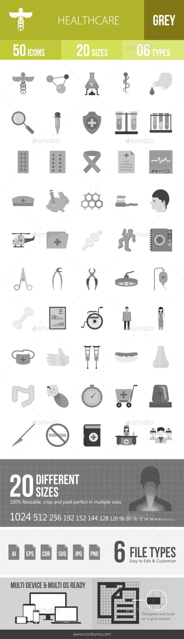 Healthcare Greyscale Icons - Icons