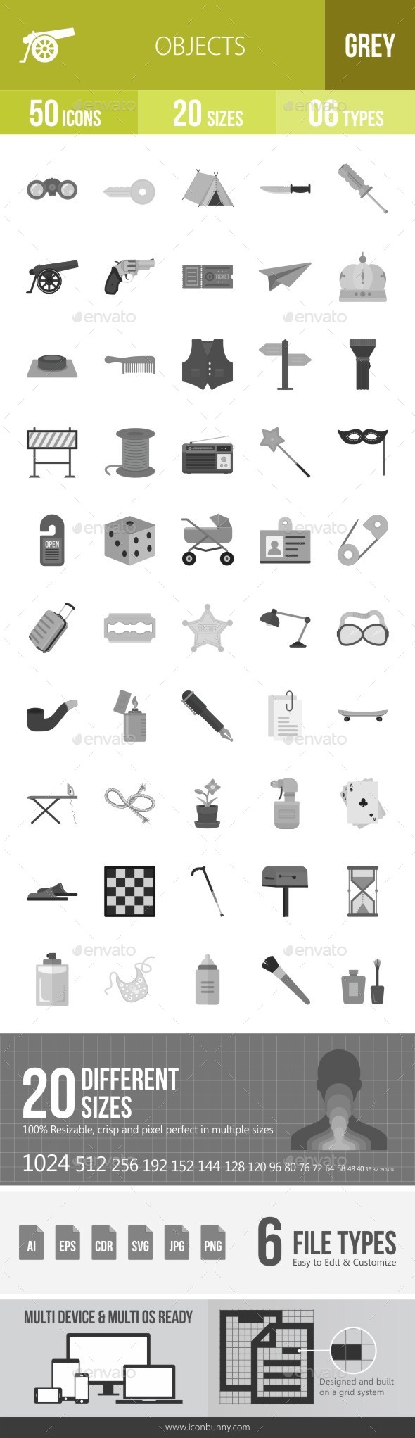 Objects Greyscale Icons - Icons