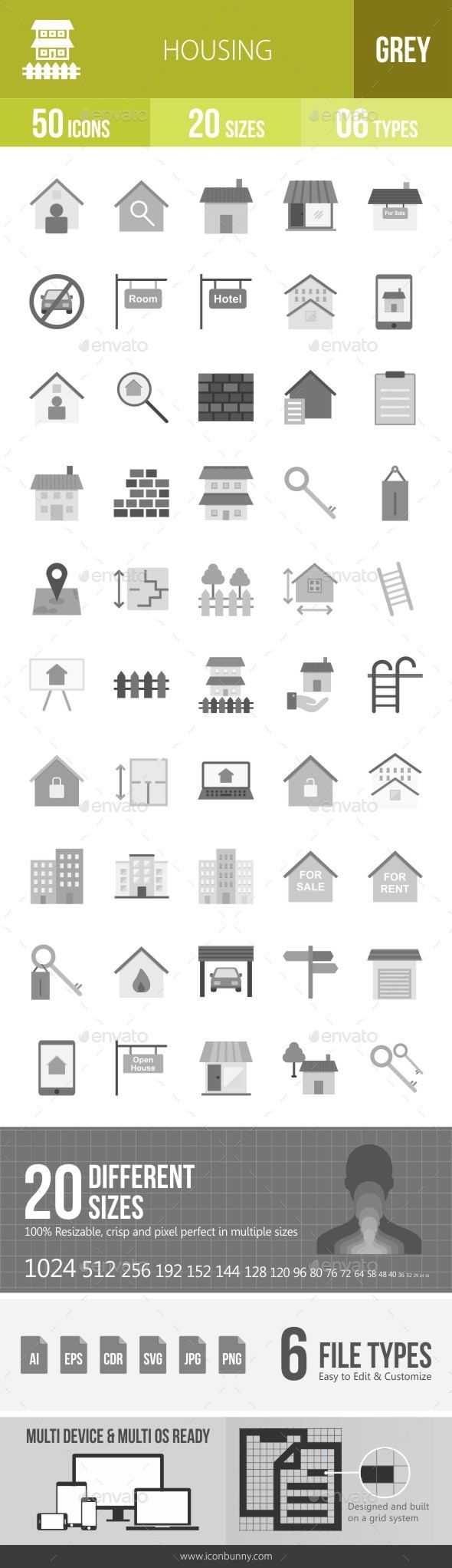 Housing Greyscale Icons - Icons