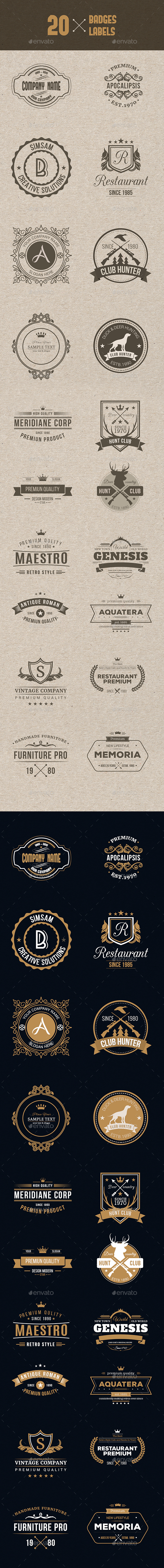 20 Badges & Label - Badges & Stickers Web Elements