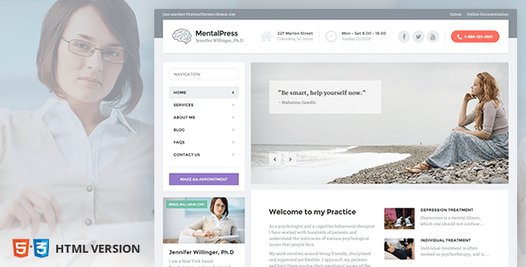 Psychology Counseling Medical Website Template Mentalpress By Surjithctly