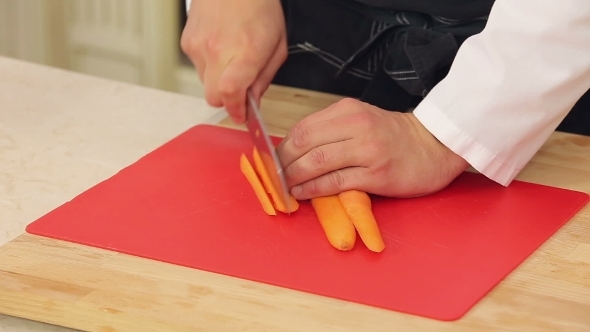 Chef Is Cutting Carrots