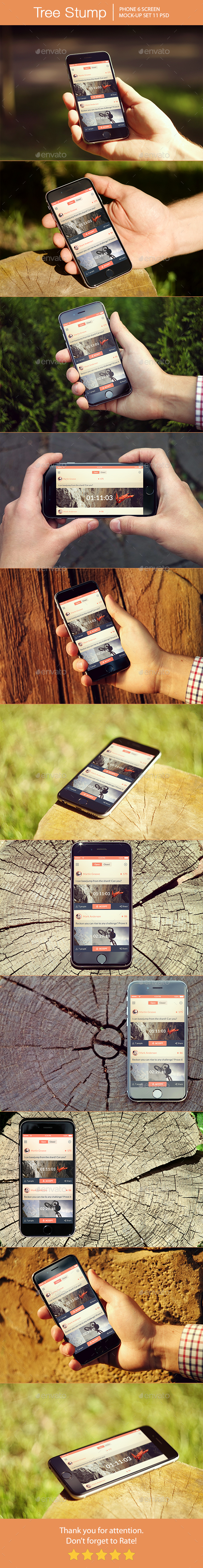 Tree Stump iPhone 6 Mockup - Mobile Displays