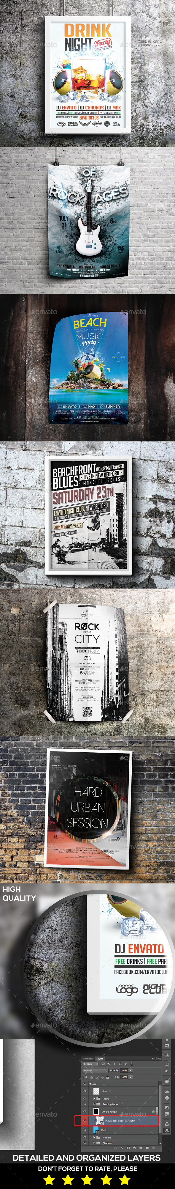 Grunge Poster & Flyer Mockup - Posters Print