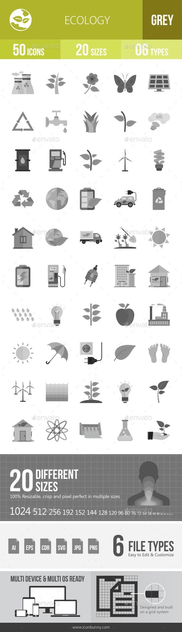 Ecology Greyscale Icons - Icons