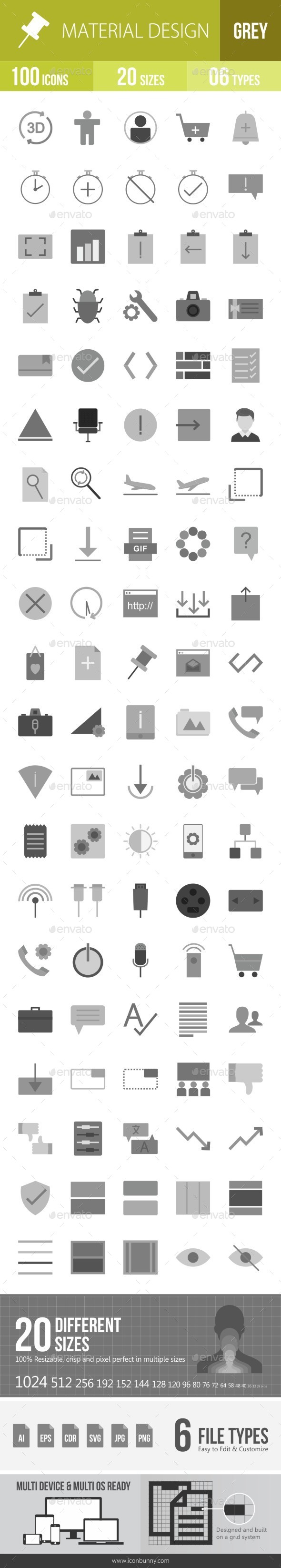 Material Design Greyscale Icons - Icons