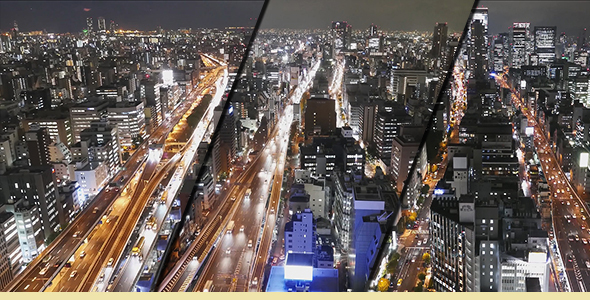 Vehicle Traffic In City Illuminated Night