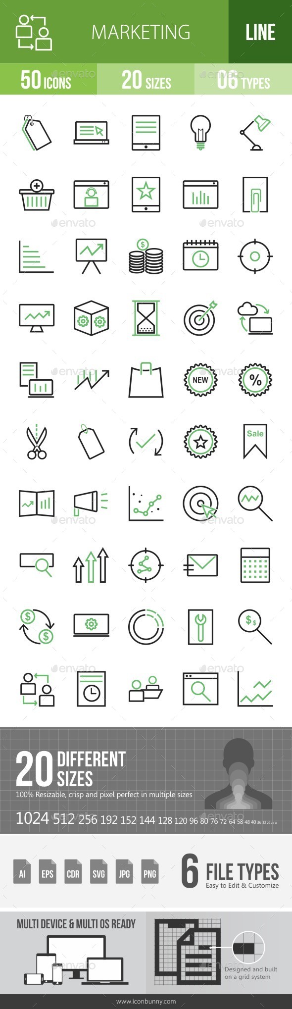 Marketing Green & Black Icons - Icons