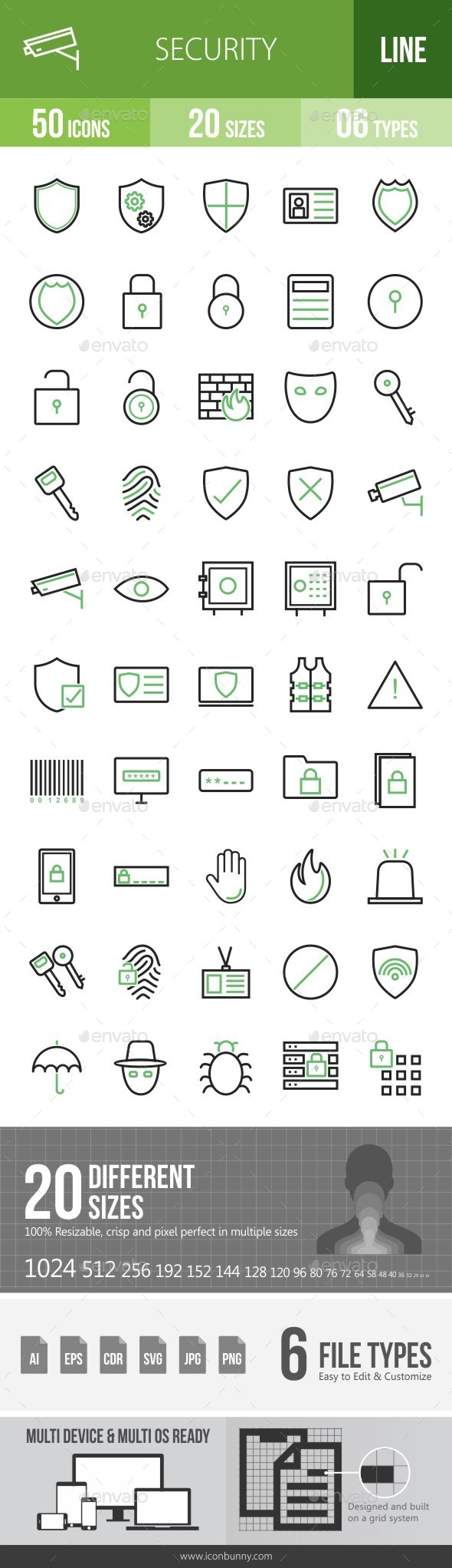 Security Green & Black Icons - Icons