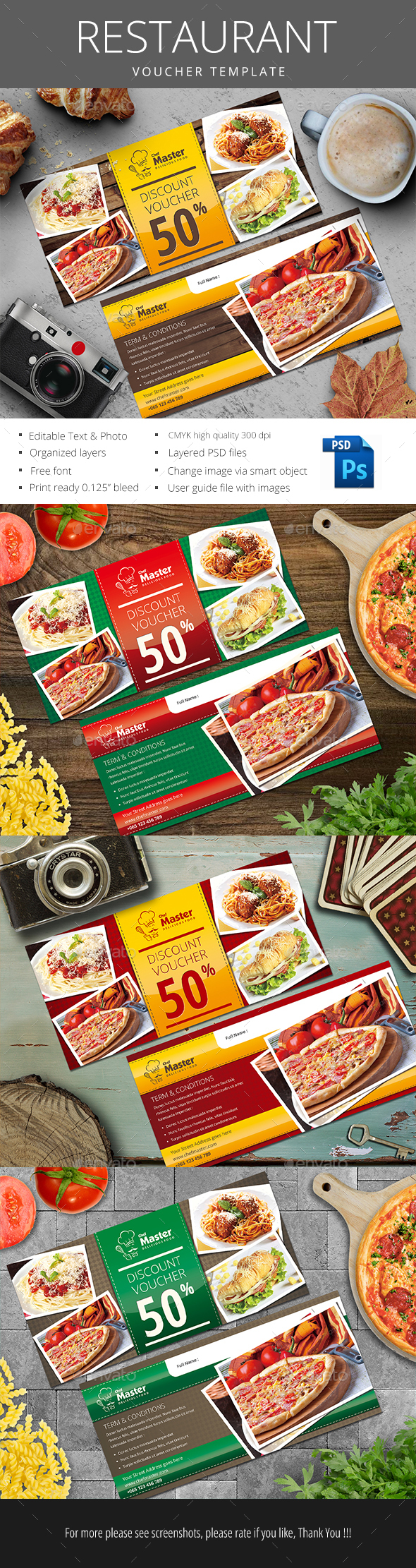 Restaurant Gift Voucher - Loyalty Cards Cards & Invites