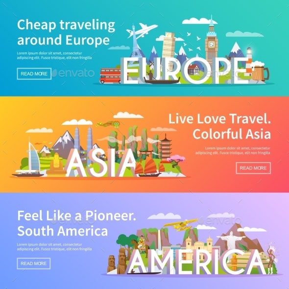 Travel Banners Set - Travel Conceptual