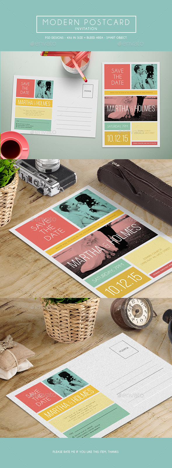 Modern Postcard Invitation - Invitations Cards & Invites