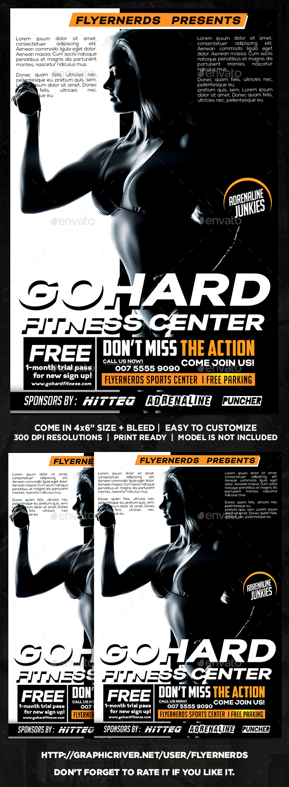 Go Hard Fitness Center Sports Flyer - Sports Events