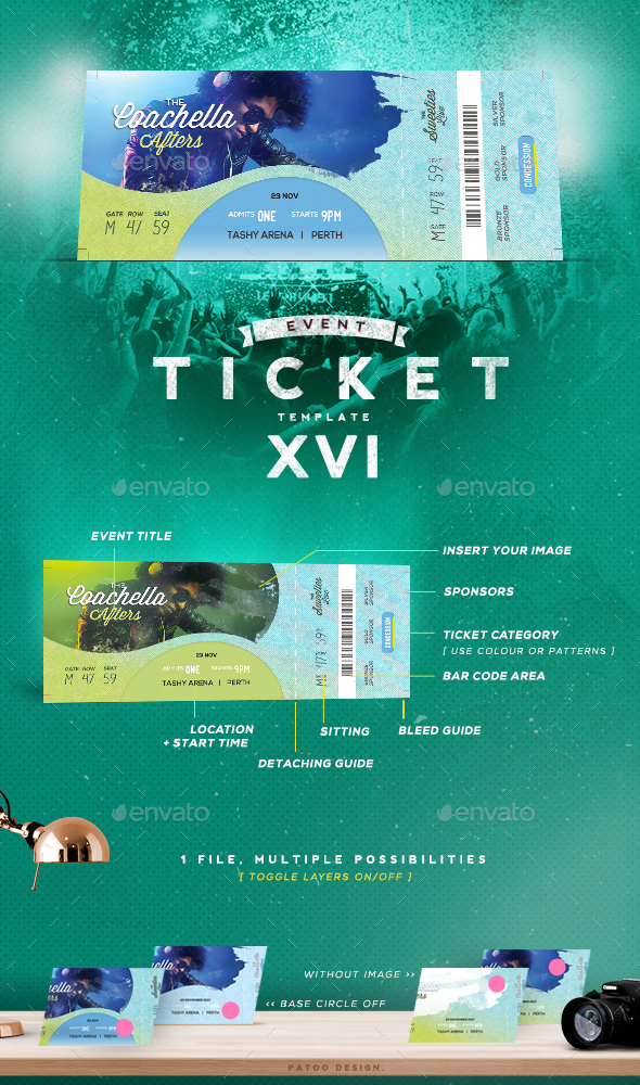 Event Tickets Template XVI - Miscellaneous Print Templates