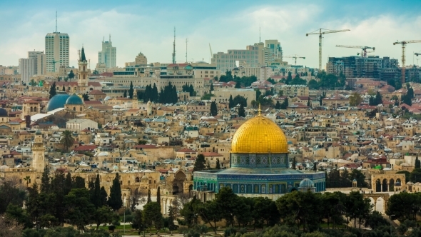 Dome Of The Rock. View Of Old City Of Jerusalem, Stock Footage | VideoHive