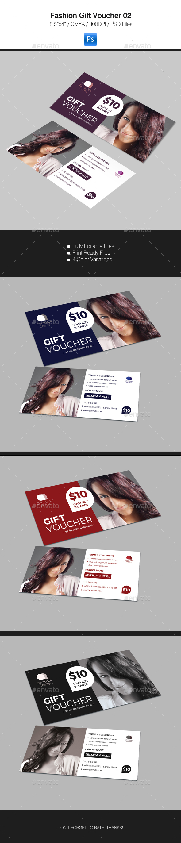 Fashion Gift Voucher 02 - Cards & Invites Print Templates