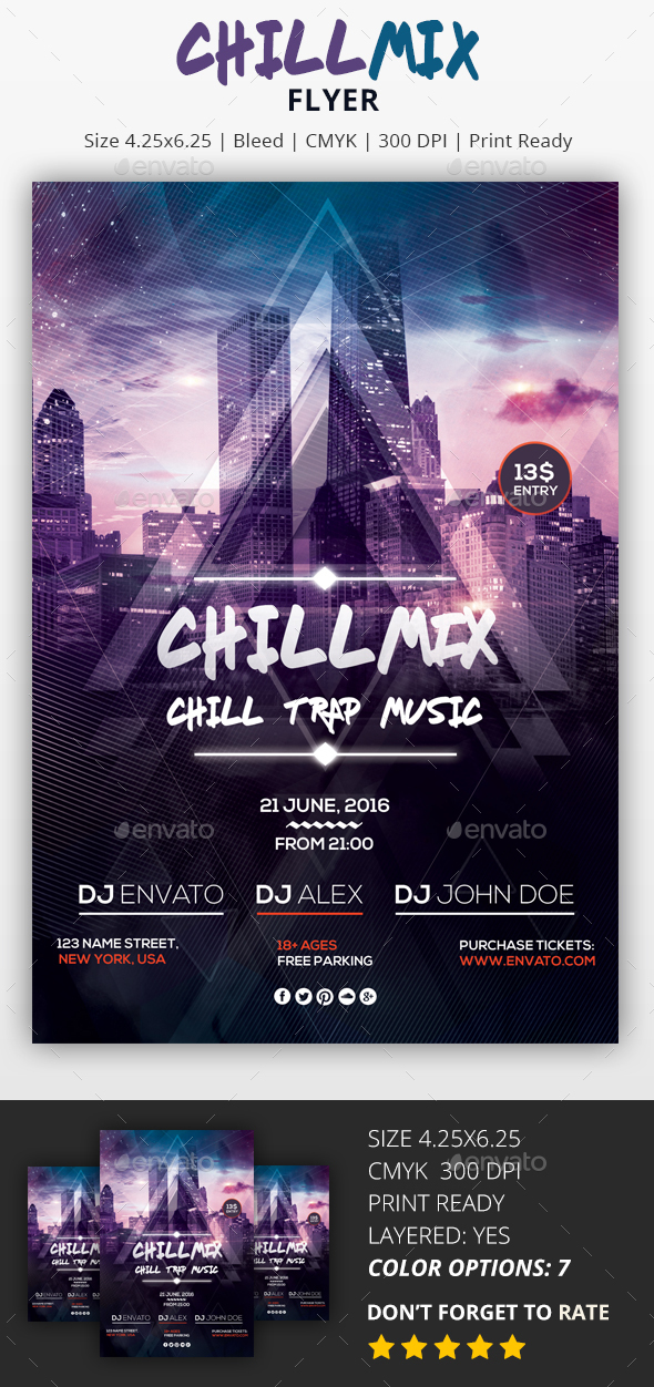 Chill Mix - PSD Flyer - Clubs & Parties Events