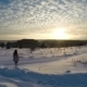 Girl Is Running Through The Snow At Cold Winter - VideoHive Item for Sale