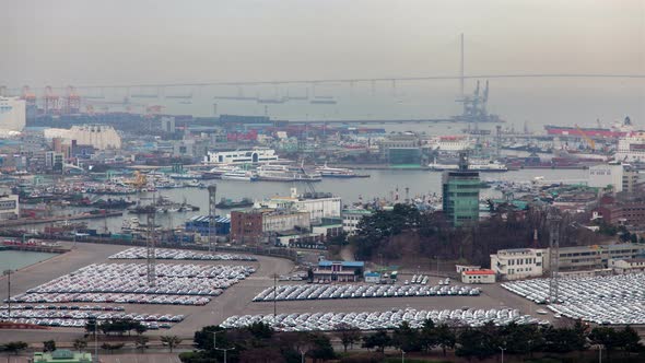 Parking and River Port Korea, Incheon Cityscape alt