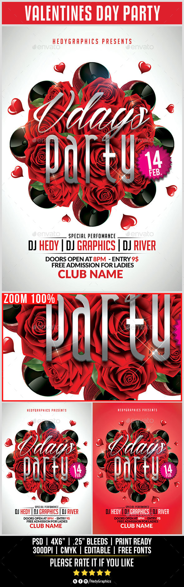 Valentines Day Party - Flyer Template