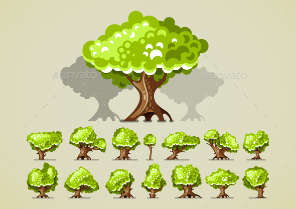 Green Trees - Organic Objects Objects