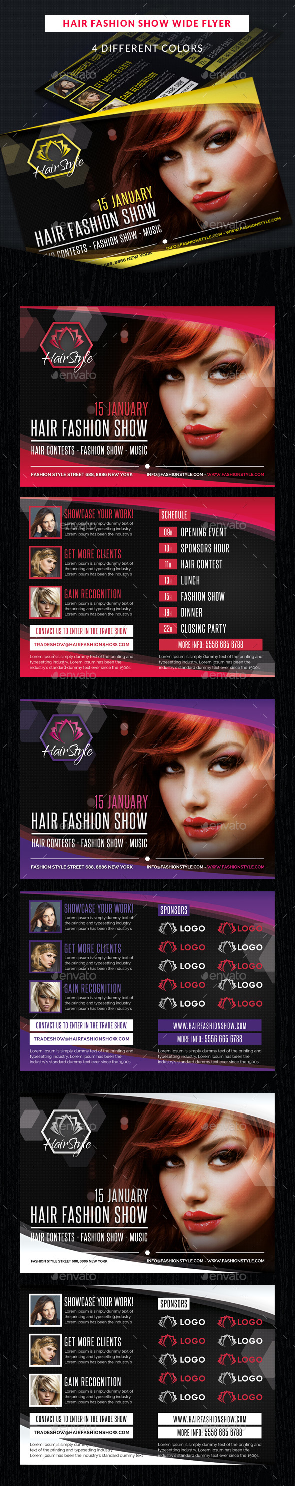 Hair Fashion Show Promotion Wide Flyer - Commerce Flyers