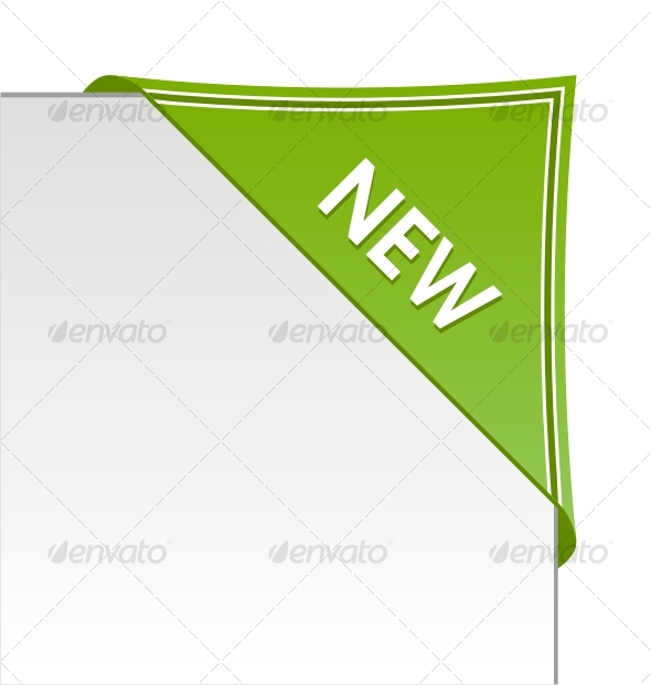 New green corner business ribbon - Decorative Symbols Decorative