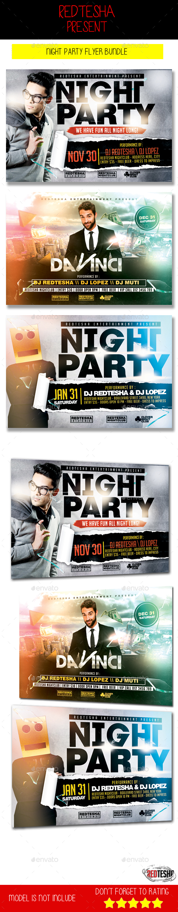 Night Party Flyer Bundle - Clubs & Parties Events