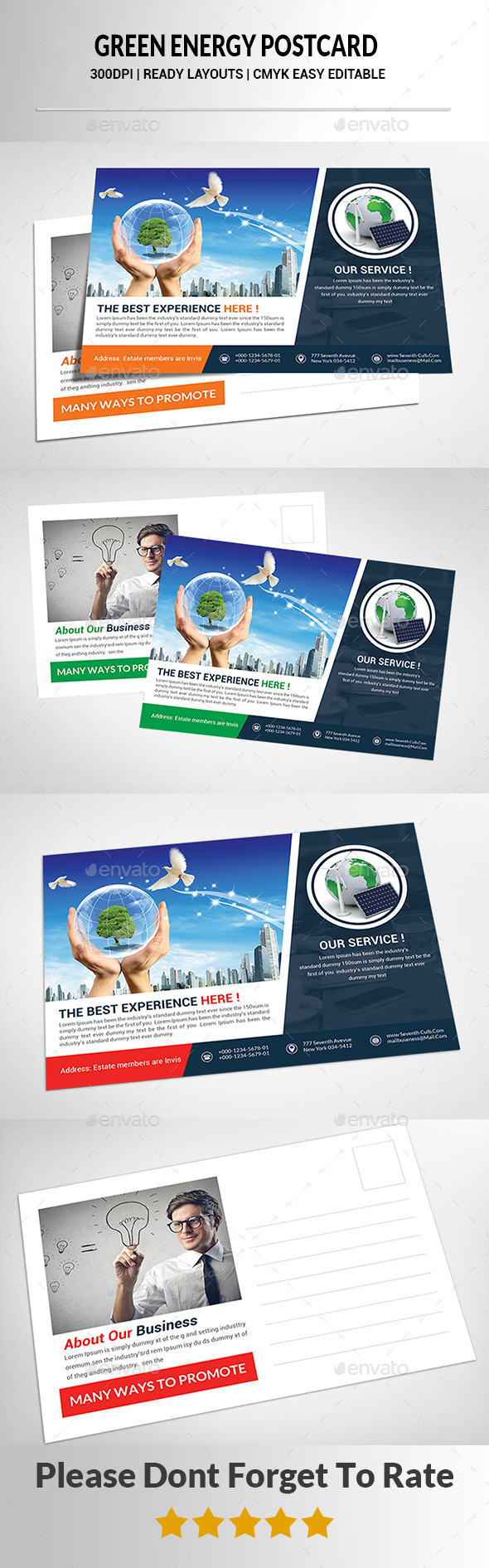 Green Energy Postcard Templates - Cards & Invites Print Templates