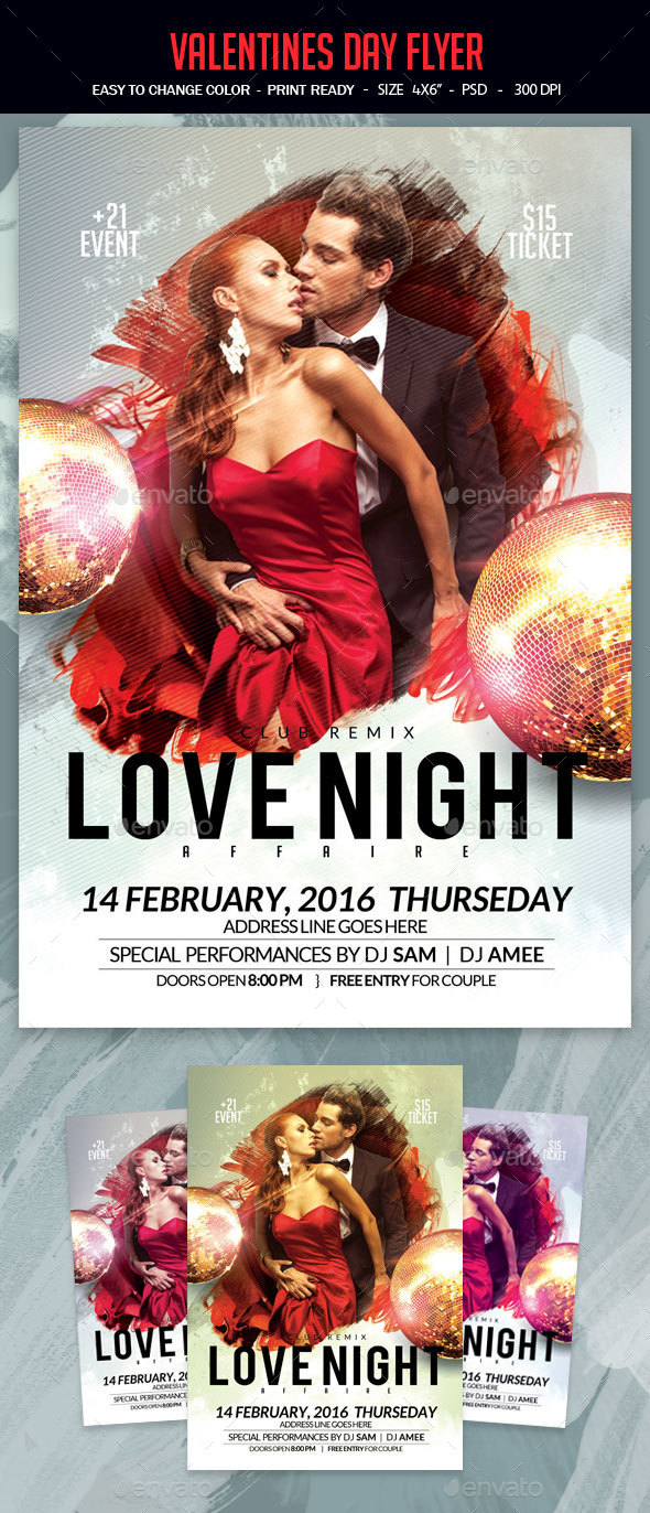 Valentines Day Flyer - Clubs & Parties Events