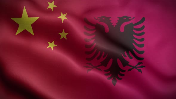 China Albania Flag Loop Background 4K