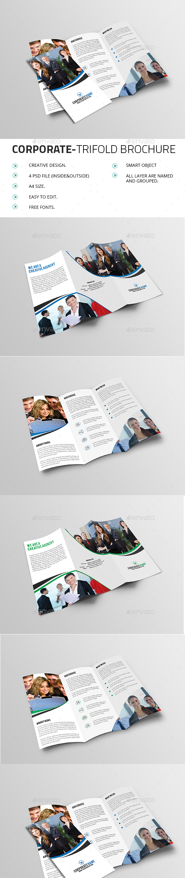 Corporate TriFold Brochure V01 - Brochures Print Templates