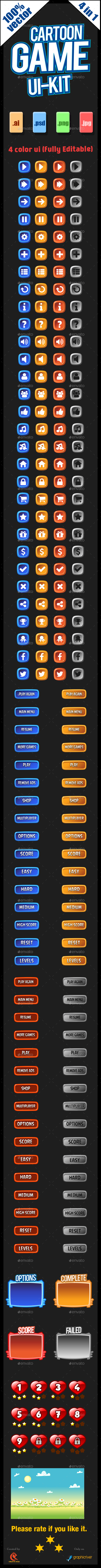 Cartoon Game Ui - User Interfaces Game Assets
