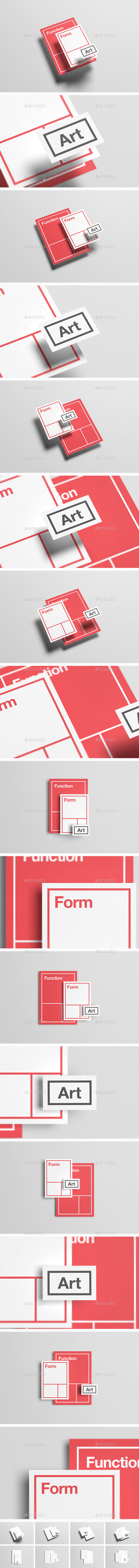 Floating Stationery Mock-Up - A4, A5, Business Card - Stationery Print