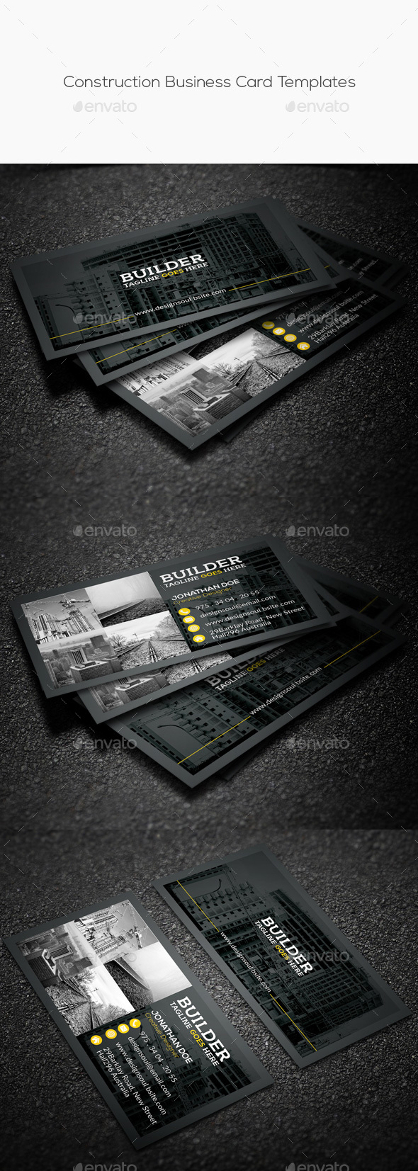 Construction Business Card Templates - Corporate Business Cards