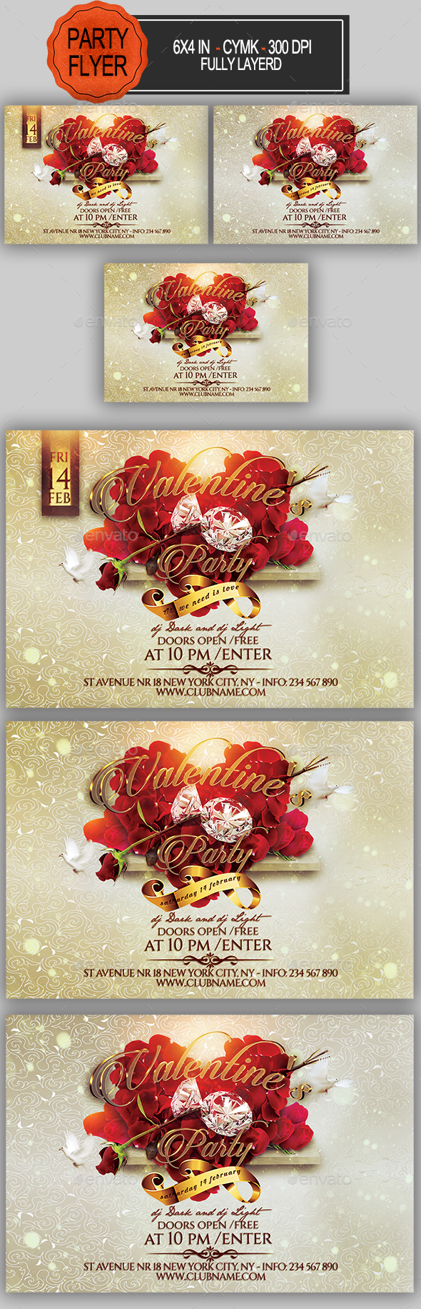 Valentine's Party Flyer - Clubs & Parties Events