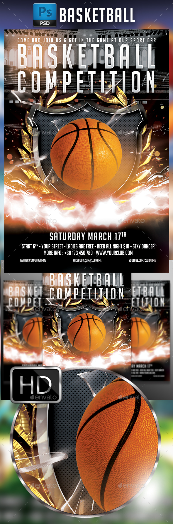 BasketBall Flyer Template #4 - Sports Events