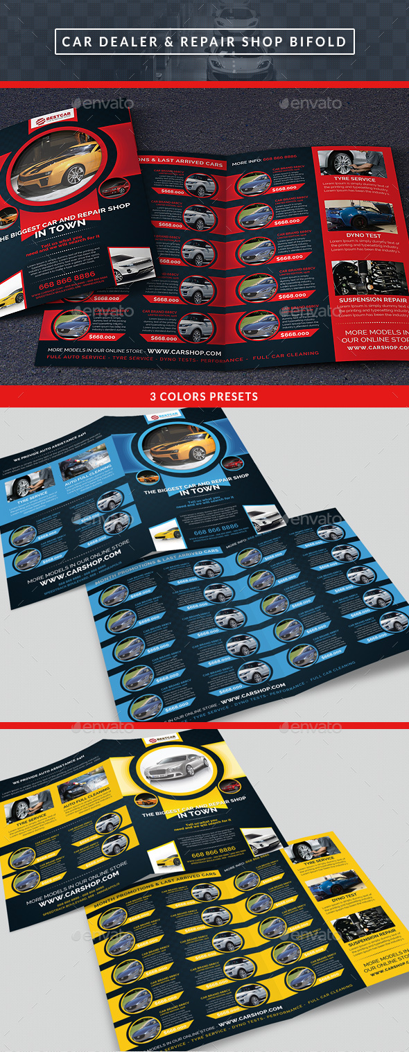 Car Dealer & Auto Services Bifold Brochure - Catalogs Brochures